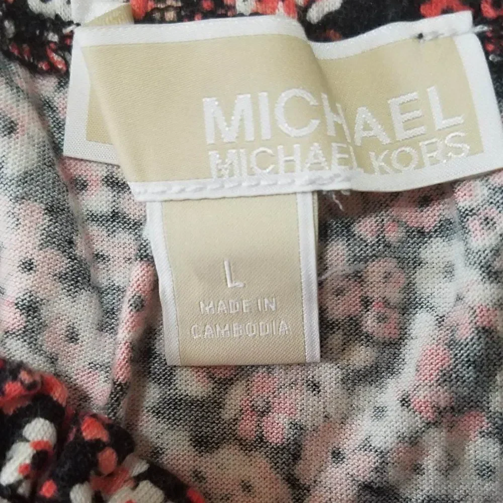 Michael Kors Floral Off the Shoulder Boho Peasant Top size Large